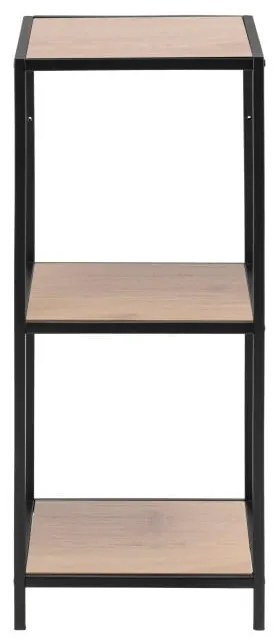 Черна/естествена библиотека от декор от дъб 37x83 cm Seaford – Actona