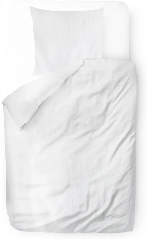 Бяло единично муселиново спално бельо 140x200 cm Plain Muslin – Butter Kings