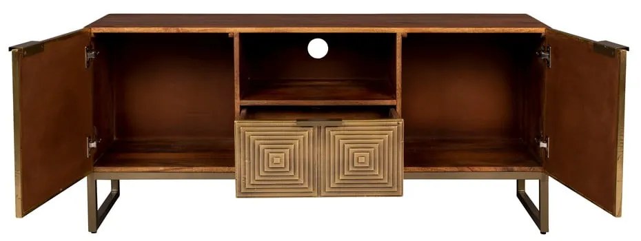 ТВ масичка от мангово дърво в златисто 40x60 cm Volan - Dutchbone