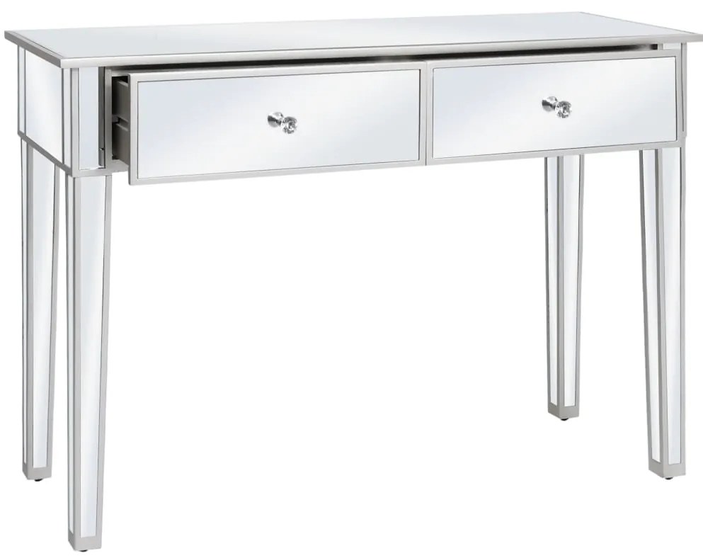 246660 vidaXL Огледална конзолна маса, МДФ и стъкло, 106,5x38x76,5 см