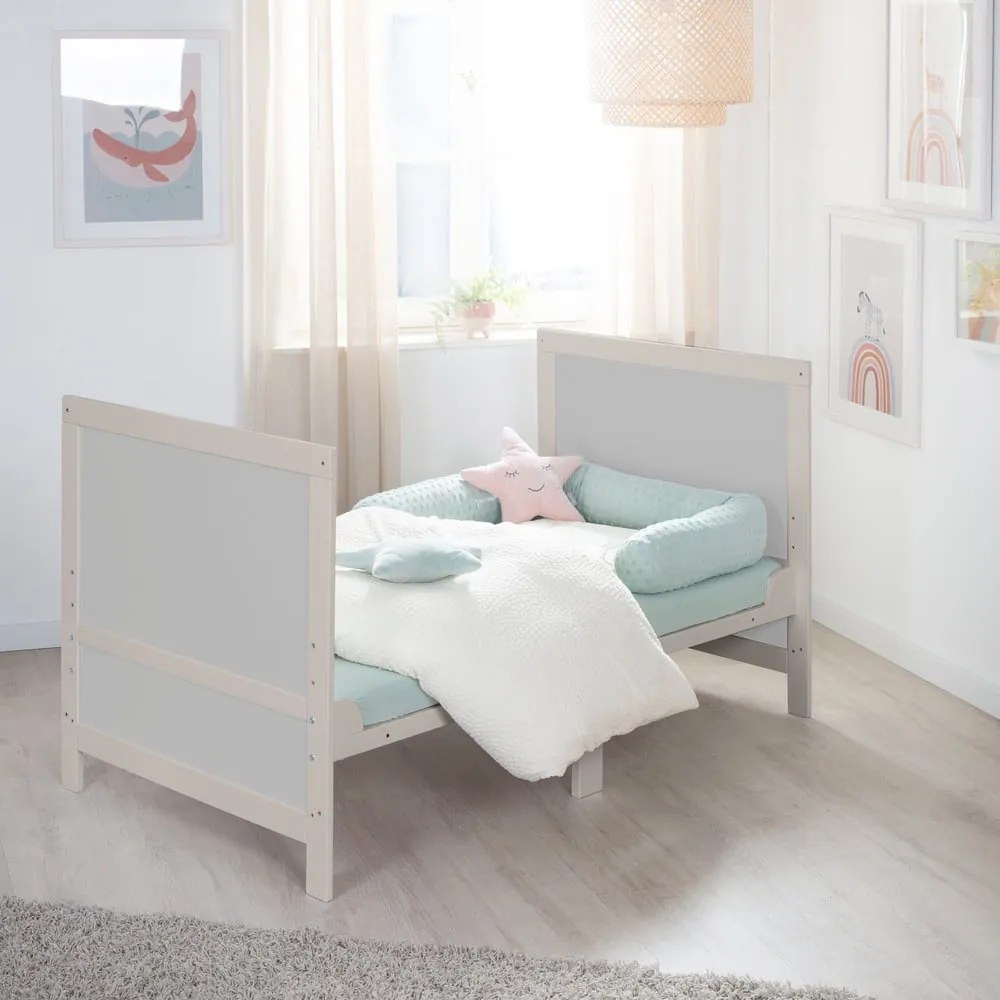 Сиво детско креватче 70x140 cm с регулируема височина Easy Sleep – Roba