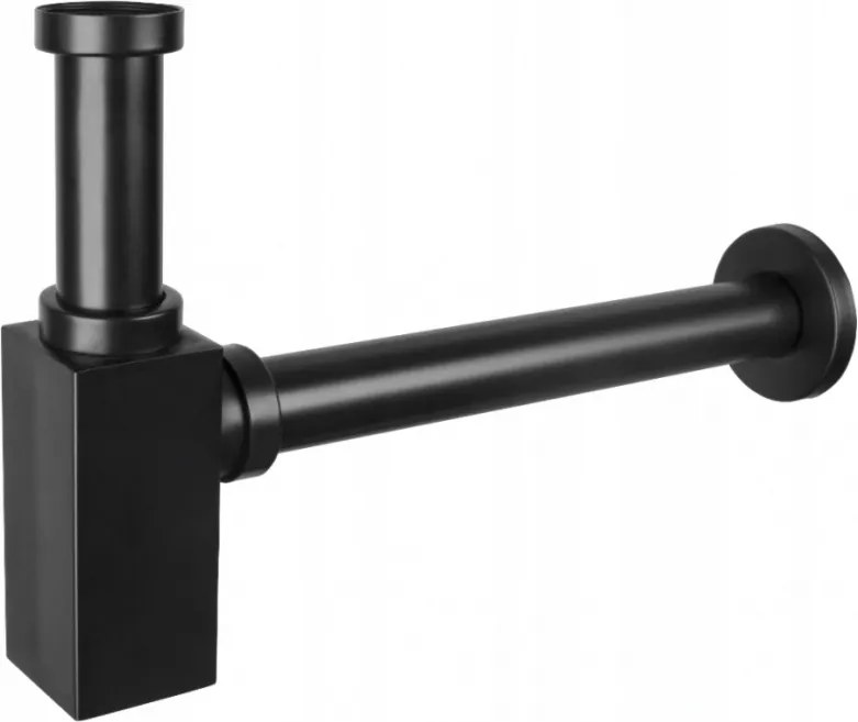 Mexen квадратен полусифон за мивка, черен - 79960-70