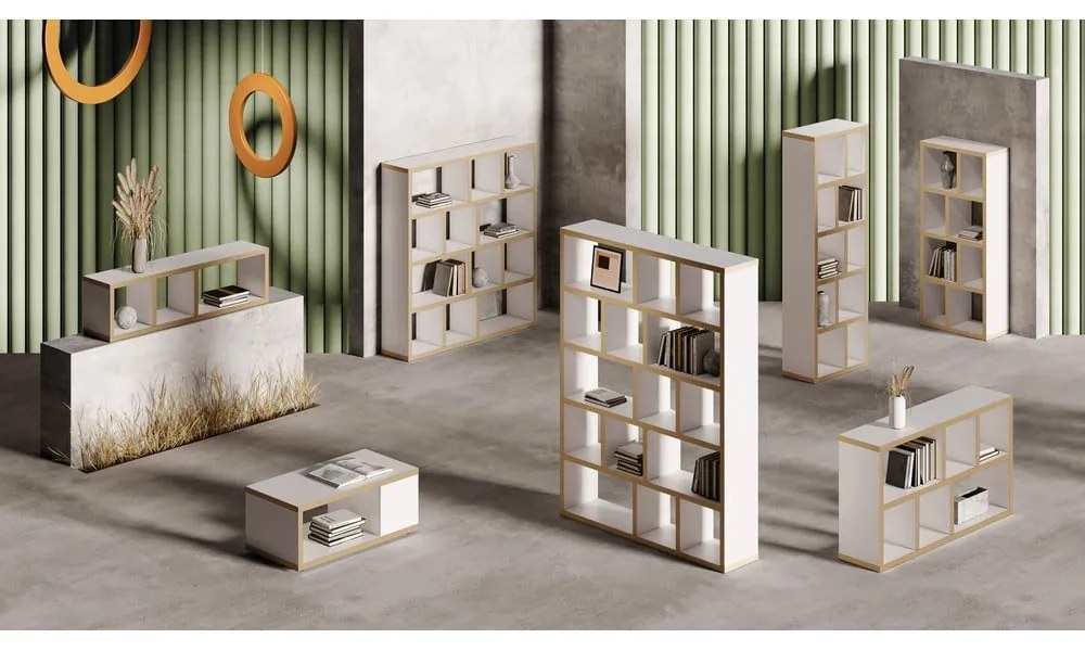 Бяла/естествена библиотека 150x83 cm Berlin – TemaHome