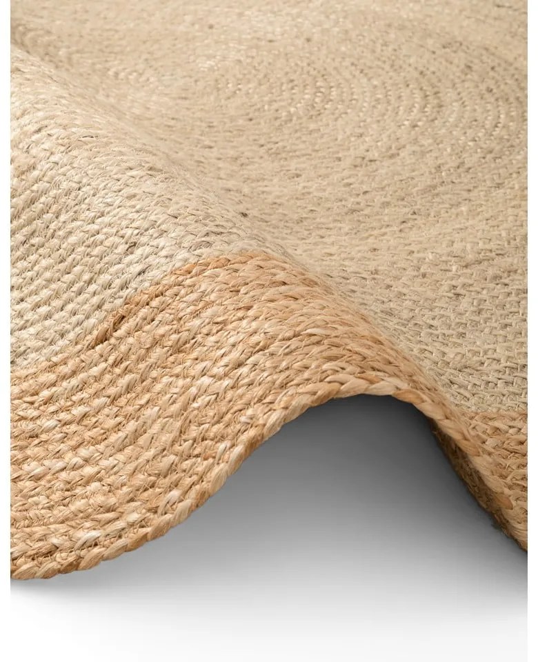 Двустранен ръчно изработен ютен кръгъл килим в цвят слонова кост ø 240 cm Jutta Ivory – Hanse Home