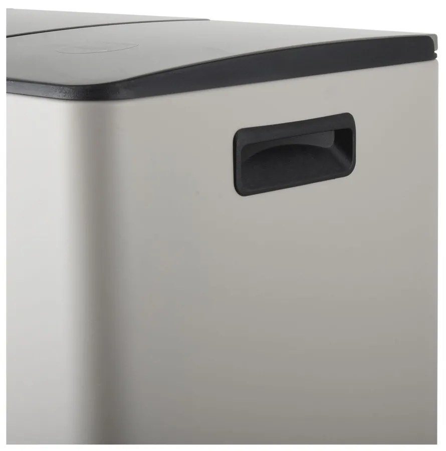 Кафяво-сиво стоманено кошче за боклук 2x20 l за рециклиране с педал Aliya – Spirella