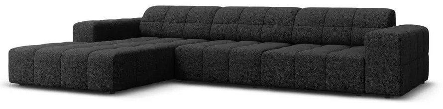Антрацитен ъглов диван (ляв ъгъл) Chicago - Cosmopolitan Design