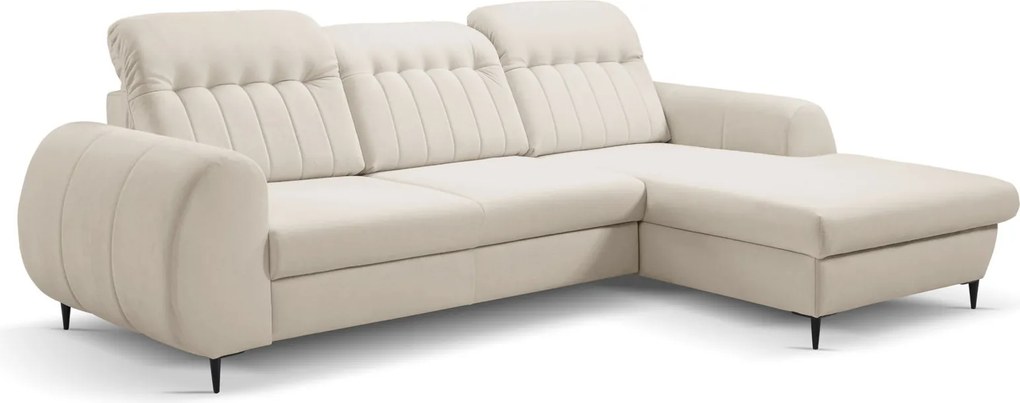 Ъглов диван Blanc-Кремав-Дясно