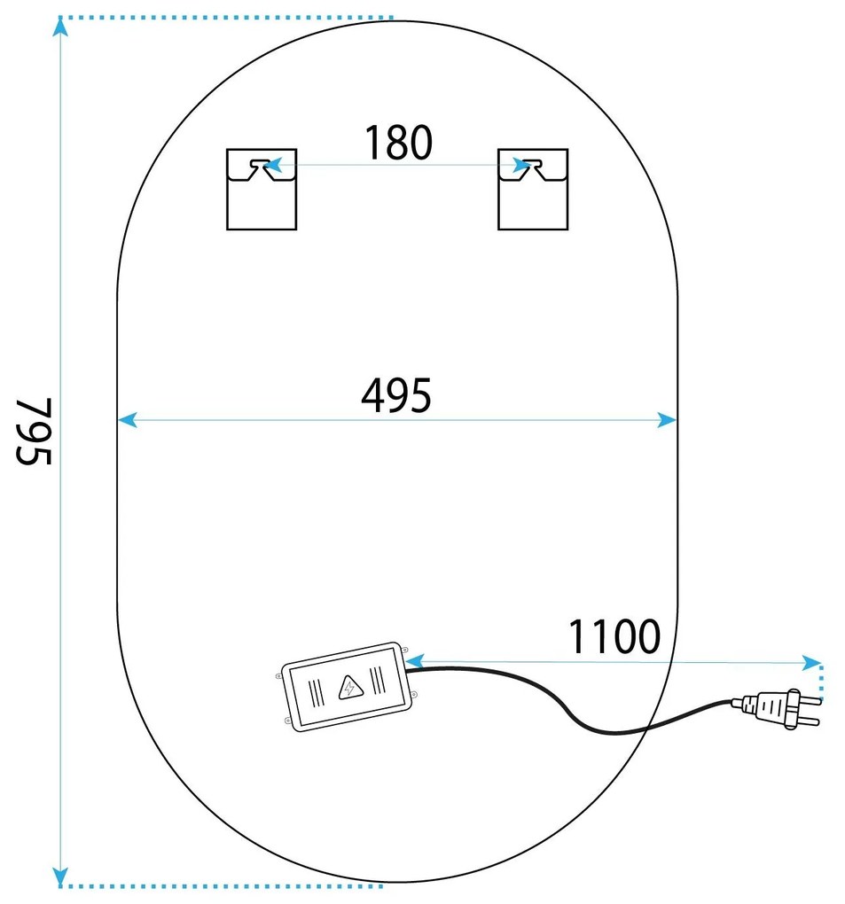 Огледало LED 50x80cm S027