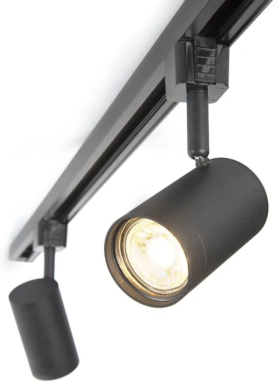 Модерна 1-фазна релсова система с 3 прожектори черна - Jeana