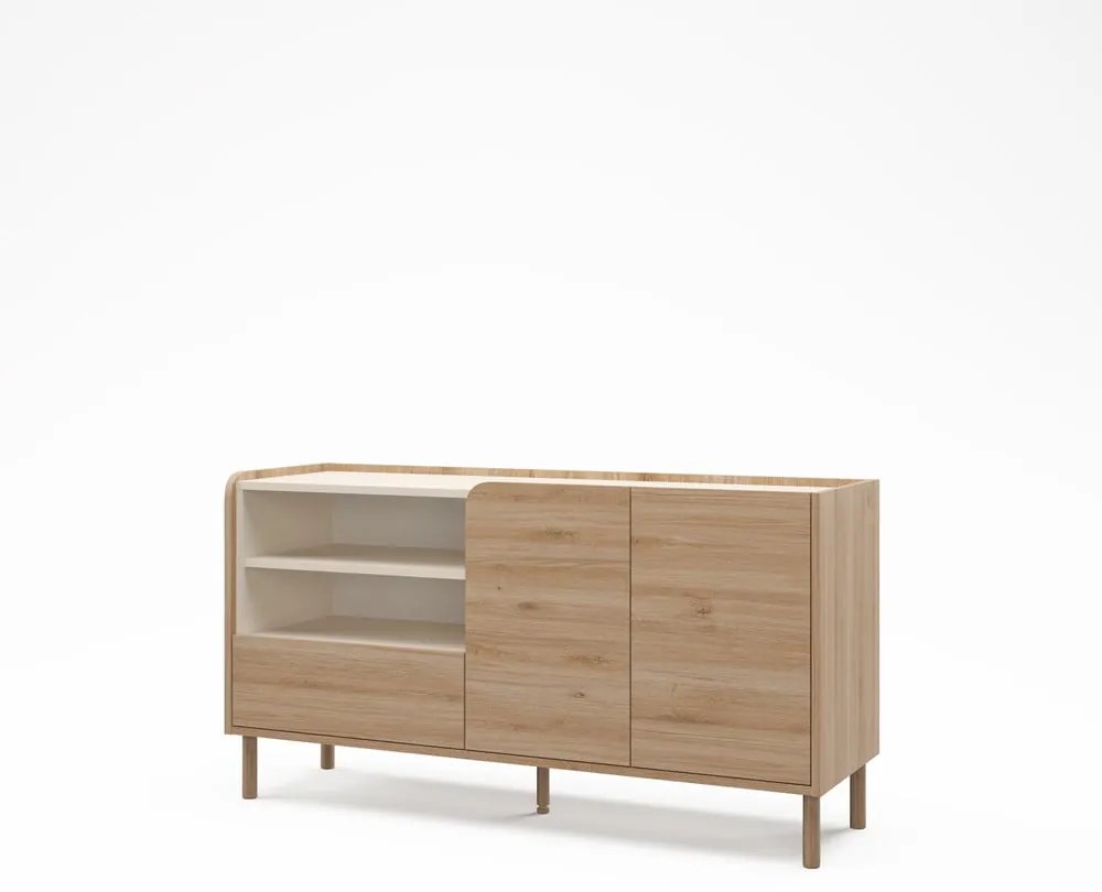 Скрин от дъбов декор в естествен цвят 141x75,5x44 cm Monza – Marckeric