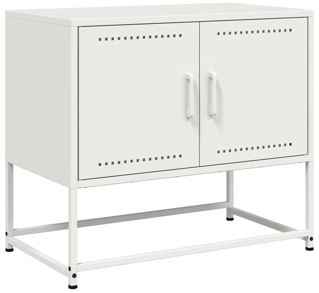 846475 vidaXL ТВ шкаф, бял, 68,5x39x60,5 см, стомана