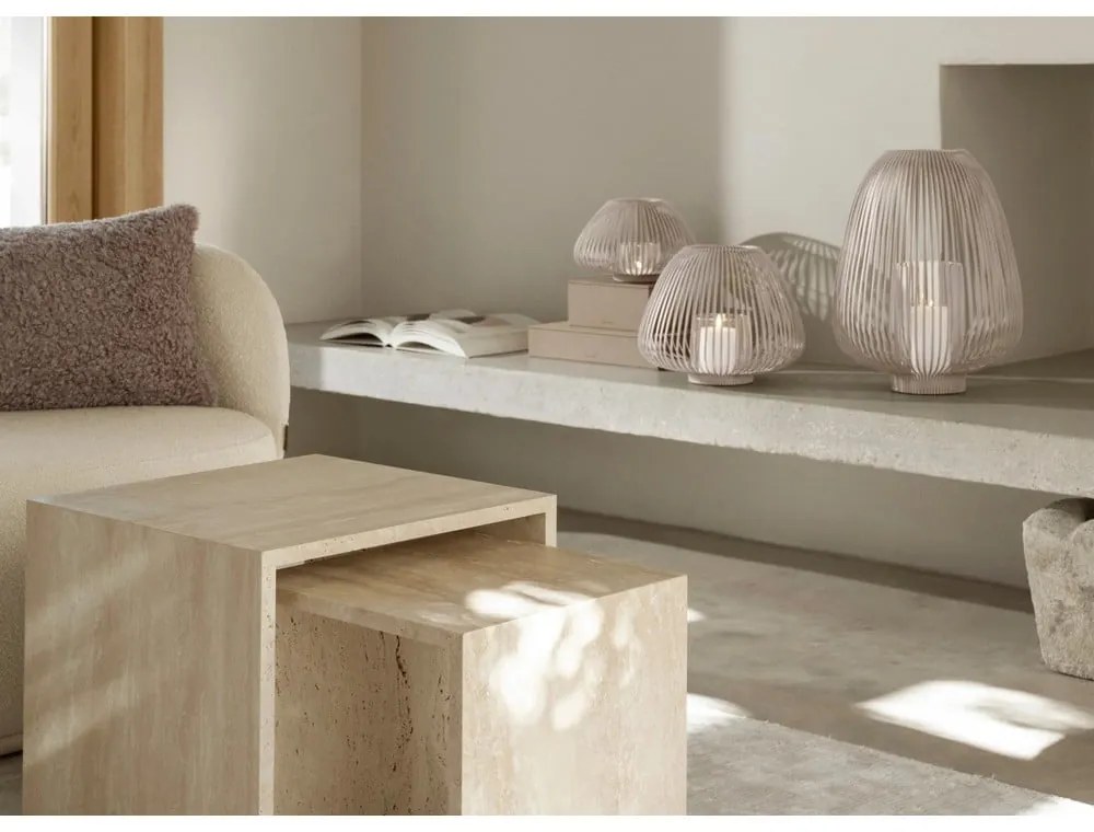 Бежови декоративни кутии за съхранение с капаци в комплект от 2 бр. от изкуствена кожа 40x30x11 cm Sahla – Blomus