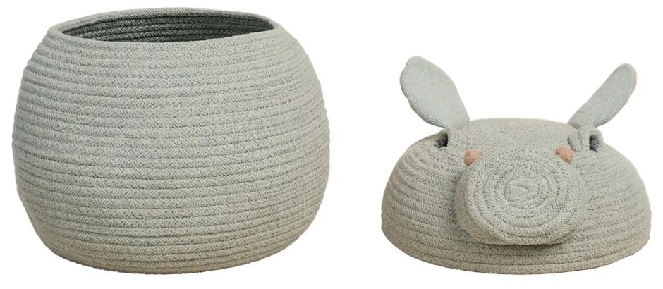 Светлосива текстилна детска кошница за играчки ø 25x30 cm Henry the Hippo – Lorena Canals