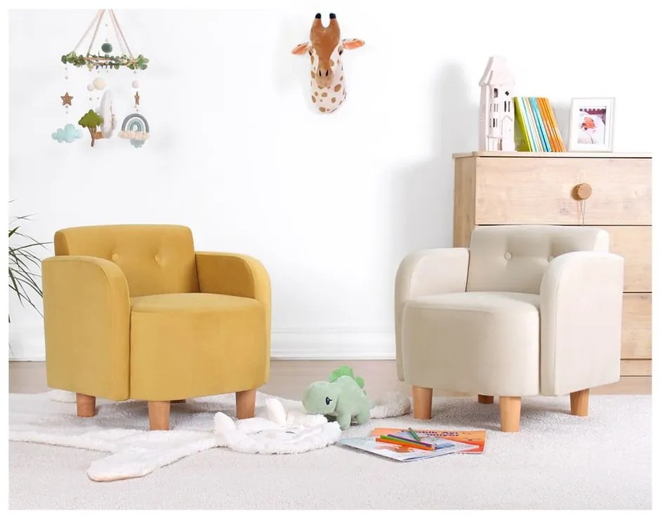 Жълт детски фотьойл Volie – Artie