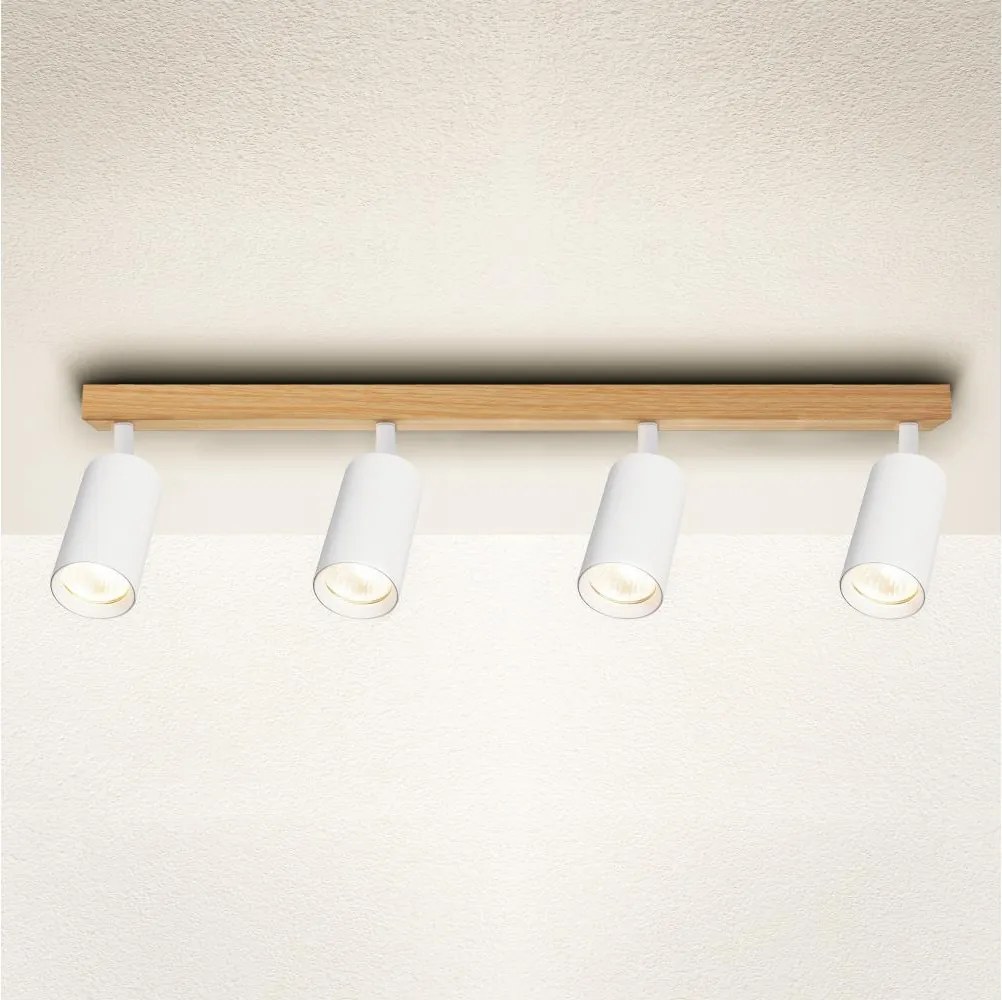 Brilagi - Точково осветително тяло SELE 4xGU10/30W/230V бяло/дъбов декор