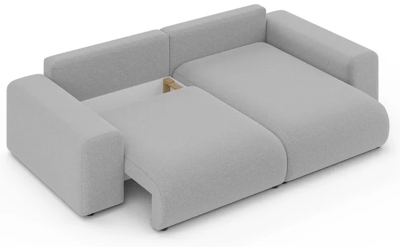 Светлосив разтегателен ъглов диван с място за съхранение (променлив) Luma – Ropez