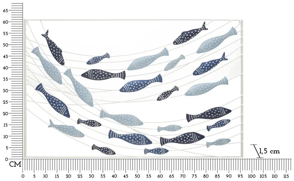 Метална декорация за стена 96,5x61 cm Pesci – Mauro Ferretti