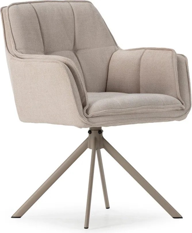 Бежови тапицирани трапезни столове в комплект 2 бр. Keiko – Marckeric