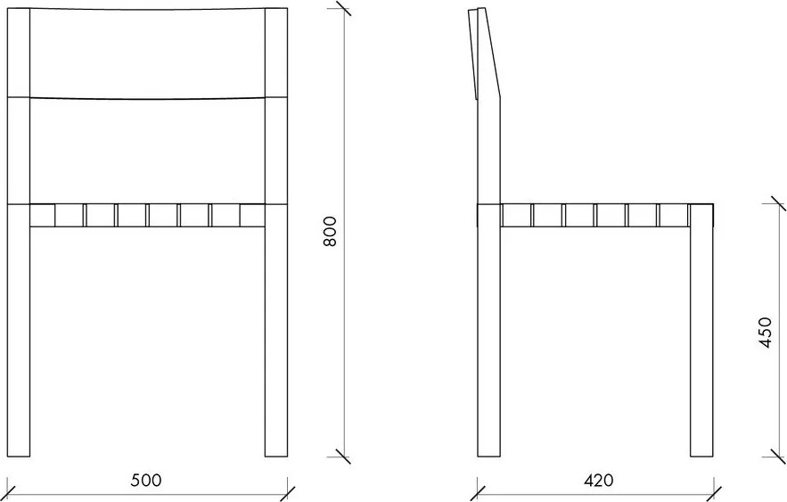 Трапезен стол за подреждане от масивен дъб в естествен цвят Toli – noo.ma