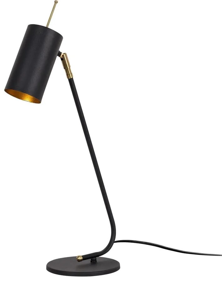 Настолна лампа с метален абажур в черно и златисто (височина 55 cm) Sivani – Opviq lights