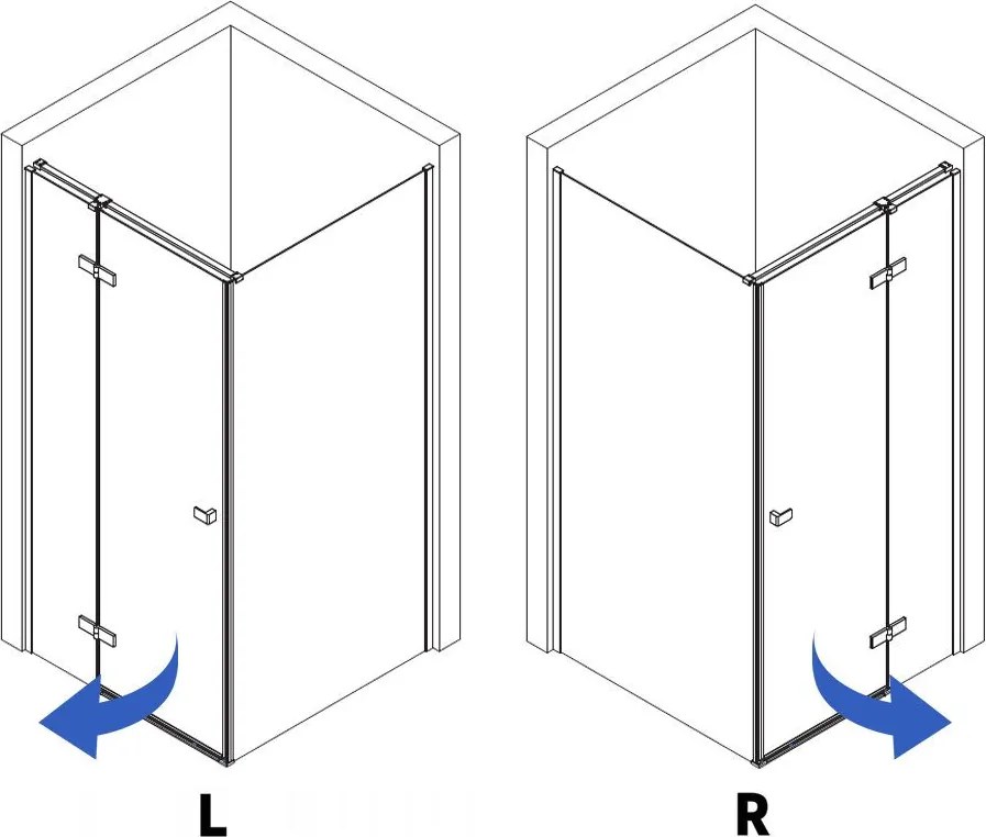 Душ кабина Rea Atlas 80x90 Brush Gold