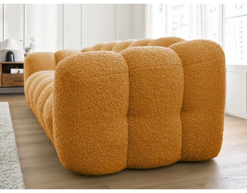 Диван от прежда с примки от букле в цвят горчица 232 cm Hippolyte – Bobochic Paris