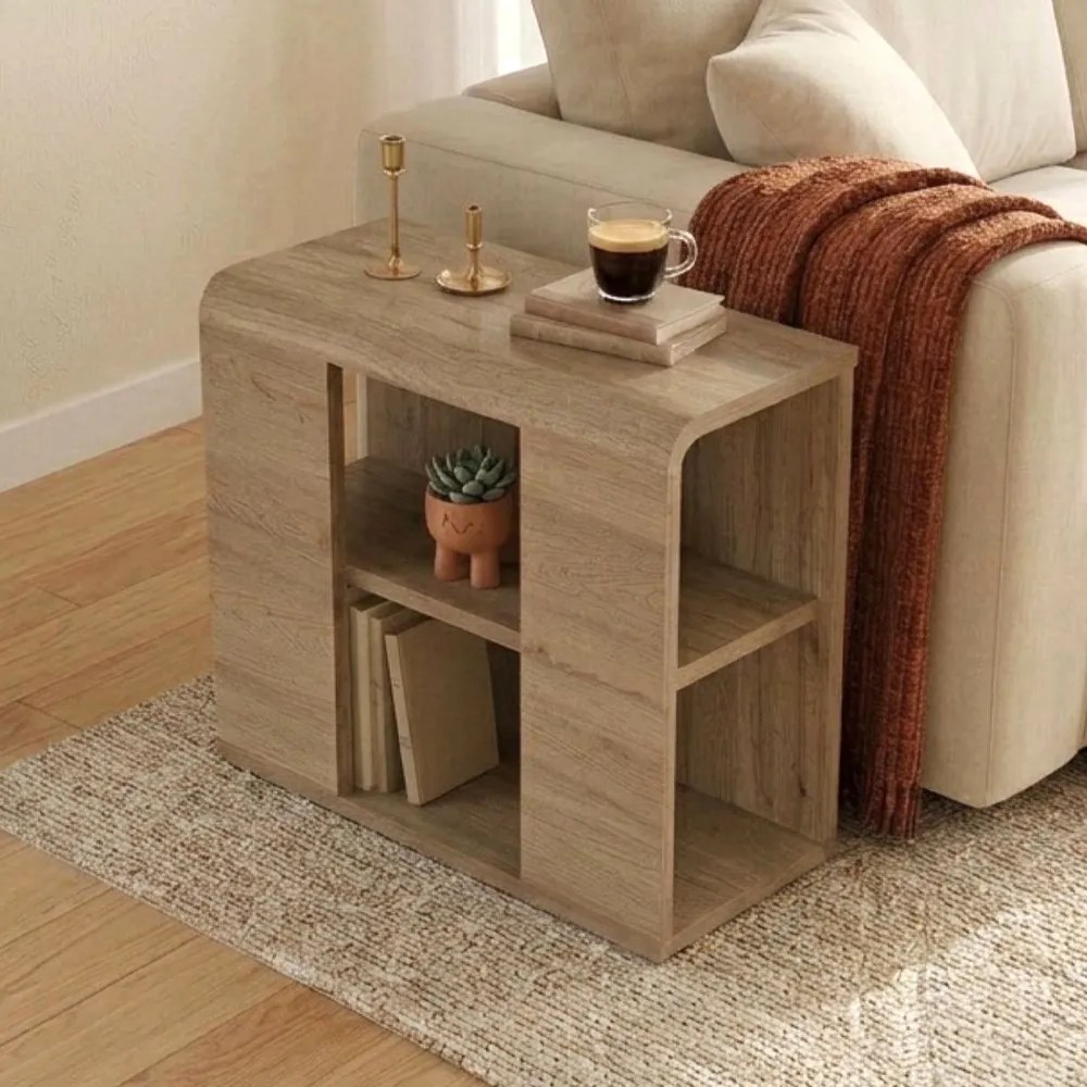 Помощна маса Colia TopMebel от меламин в цвят сепет дъб 58x25x50cm