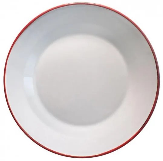 Емайлирана чиния ф24см крем/червено RETRO-(99J/24 105+105)