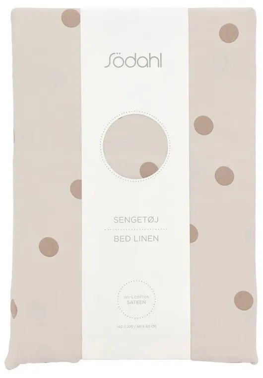 Кафяво единично спално бельо от памучен сатен 140x200 cm Solaris – Södahl