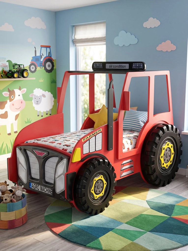 Детско легло Tractor-Kokkino