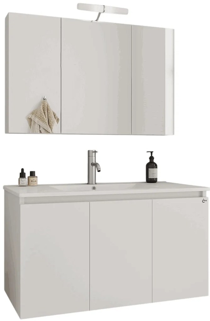 Комплект за баня Drop Verona 90-Бял