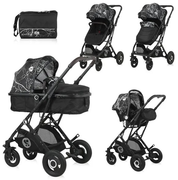 Бебешка количка SENA SET LORELLI - Black MARBLE