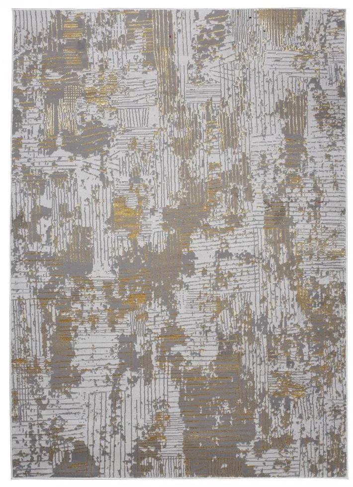 Модерен сив килим със златен мотив Ширина: 120 см | Дължина: 170 см