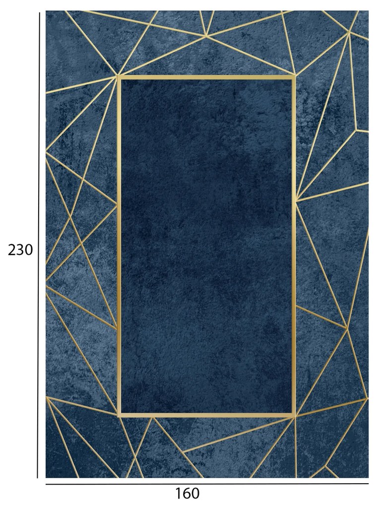 Килим 160х230 - HM7675.28 цвят син-златист