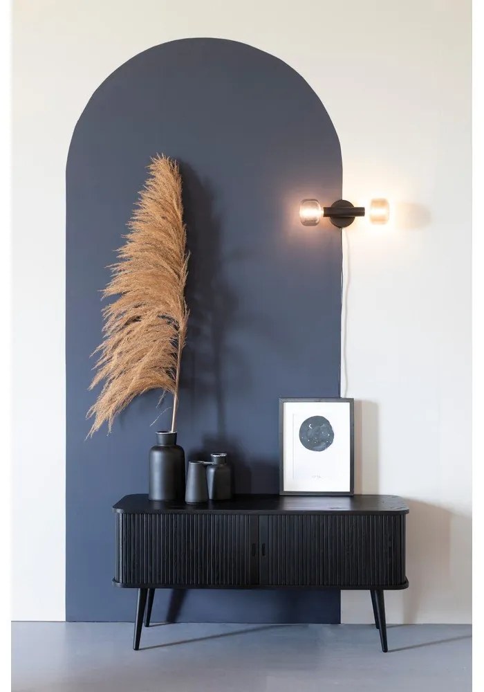 Черен скрин с чекмеджета и плъзгащи се врати Barbier - Zuiver