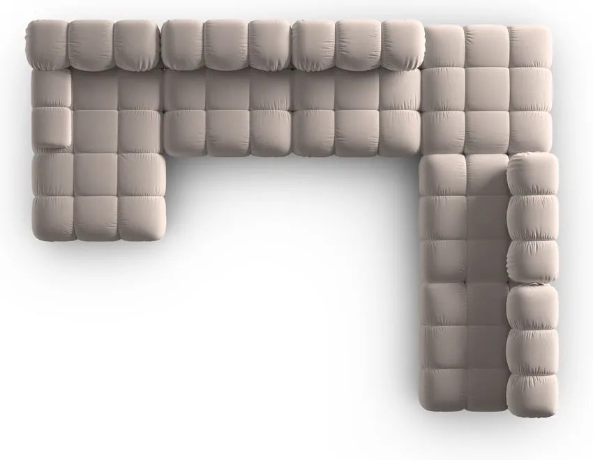 Светлокафяв кадифен модулен ъглов диван (десен ъгъл/U форма) Bellis – Micadoni