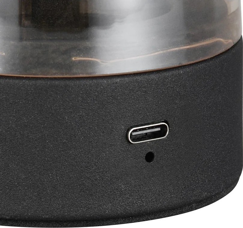 LED настолна лампа в кехлибарен цвят със стъклен абажур (височина 18 cm) Dooley – Reality