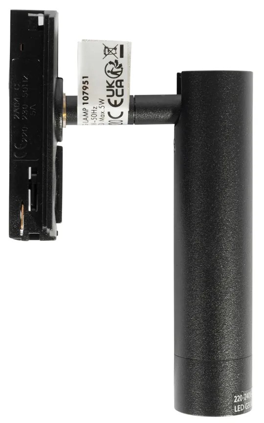 Модерен черен прожектор за 1-фазна релсова система - Iconic Ivy