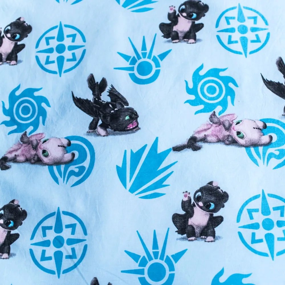 Синьо памучно детско спално бельо 100x135 cm How to Train Your Dragon "Babies" – Jerry Fabrics