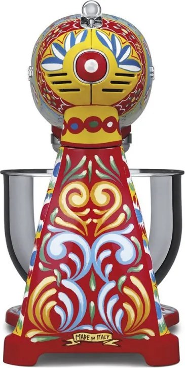 Планетарен миксер SMEG Dolce & Gabbana SMF03DGEU, 800 W, 4.8 л, 10 скорости, Функция за плавен старт, Крачета против хлъзгане, Многоцветен