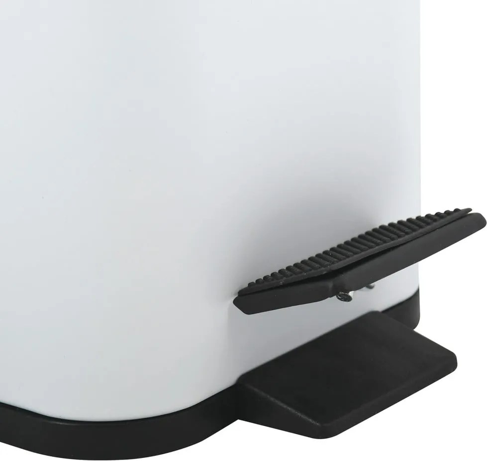 Стоманено кошче за боклук с педал в матово бял цвят 5 l Erik – Spirella