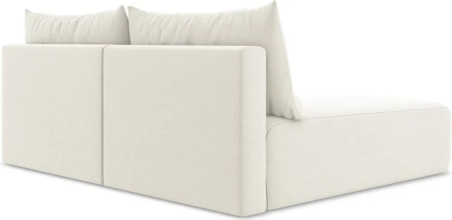 Кремав кадифен сгъваем/с място за съхранение ъглов диван (ляв ъгъл) Kalena – Makamii