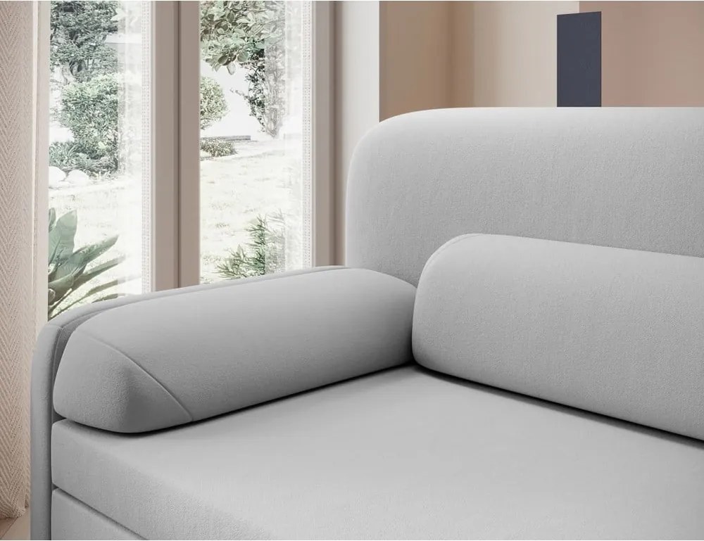Светлосив кадифен разтегателен диван с място за съхранение 236 cm Elioss – ELTAP