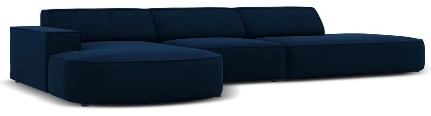 Ъглов диван от синьо кадифе (ляв ъгъл) Jodie - Micadoni Home