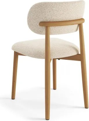 АЛMО Кремаво (тъкан Монза 90)/рамка лакиран дъб - ДЪРВЕН СТОЛ БУКЛЕ ЗА ДНЕВНА, ТРАПЕЗАРИЯ, КУХНЯ РЕТРО