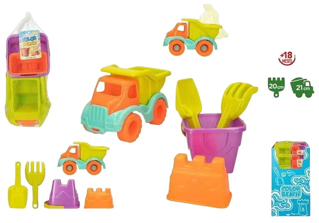 Комплект плажни играчки Colorbaby Самосвал 21 cm 5 Части