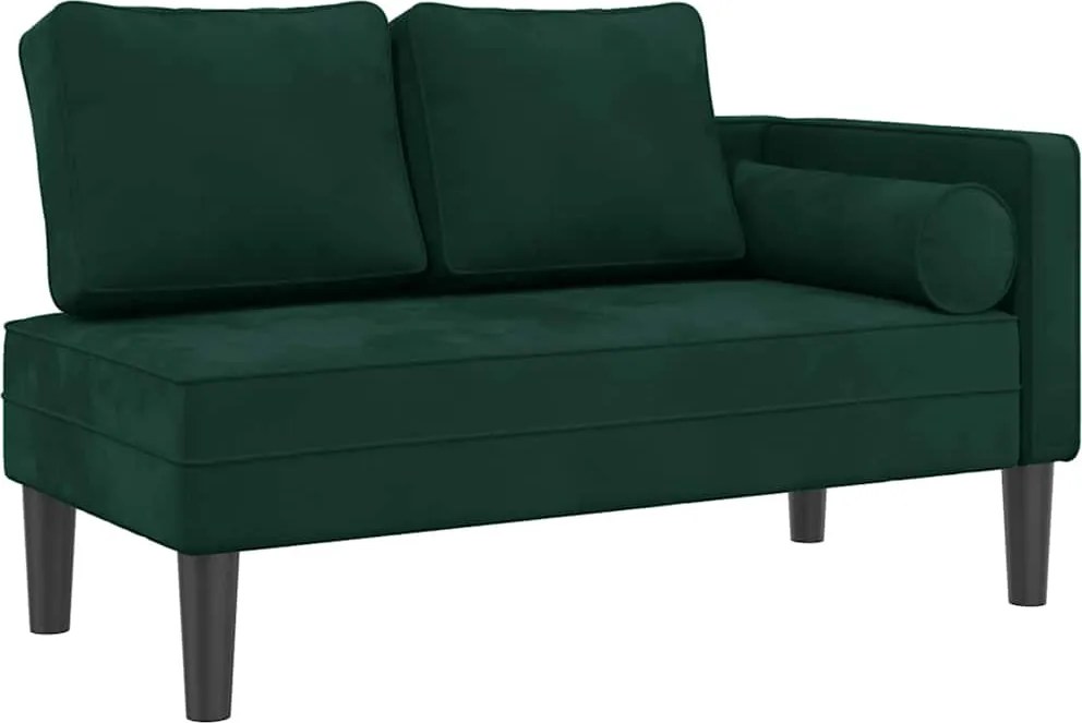 4007573 vidaXL Кушетка с възглавници, тъмнозелена, кадифе