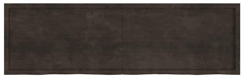 3156462 vidaXL Плот за маса тъмнокафяв 200x60x(2-4) см обработен масивен дъб