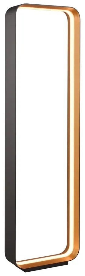 Черна LED подова лампа с гласово управление/ управление чрез мобилно приложение с метален абажур (височина 109 cm) Cizione – CINQUE