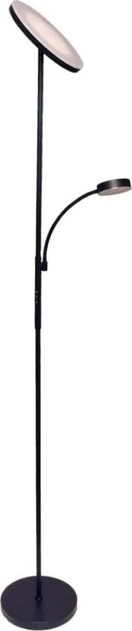 LED димируема подова лампа NORA LED/25W/230V 2200/3000/4000K + LED/5W 3000K черна + дистанционно управление